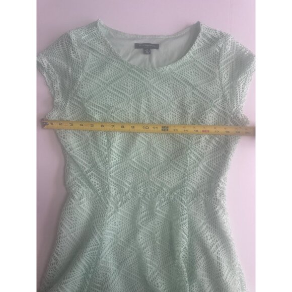 Sharagano Womens Lace Fit & Flare Short Sleeve Dress In Mint Green 14 - Picture 5 of 9
